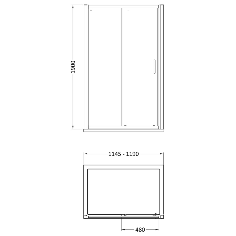 Nuie Lucie Sliding Shower Door (3 sizes, 3 colours) - Brand New Bathrooms