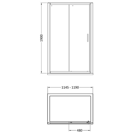 Nuie Lucie Sliding Shower Door (3 sizes, 3 colours) - Brand New Bathrooms