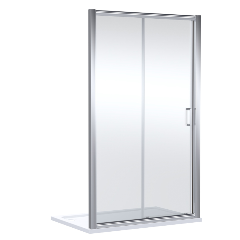 Nuie Lucie Sliding Shower Door (3 sizes, 3 colours) - Brand New Bathrooms