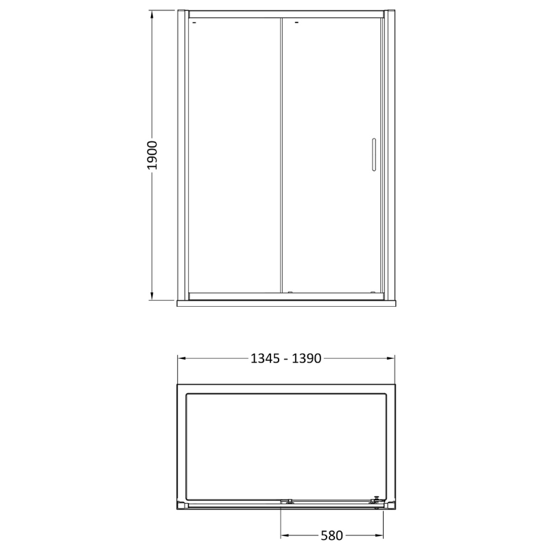 Nuie Lucie Sliding Shower Door (3 sizes, 3 colours) - Brand New Bathrooms