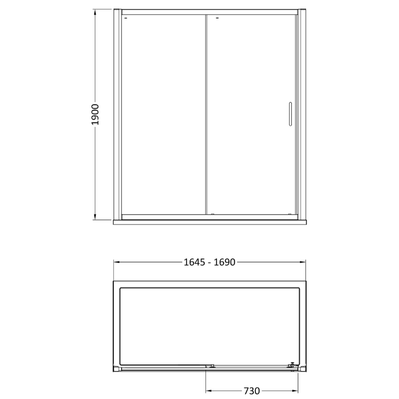 Nuie Lucie Sliding Shower Door (3 sizes, 3 colours) - Brand New Bathrooms