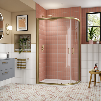Nuie Lucie Offset Quadrant Shower Door (1 size, 3 colours) - Brand New Bathrooms