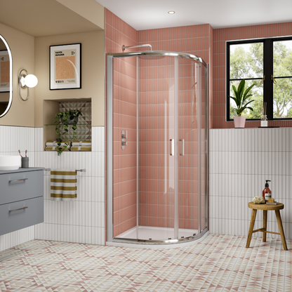 Nuie Lucie Quadrant Shower Door (2 sizes, 3 colours) - Brand New Bathrooms