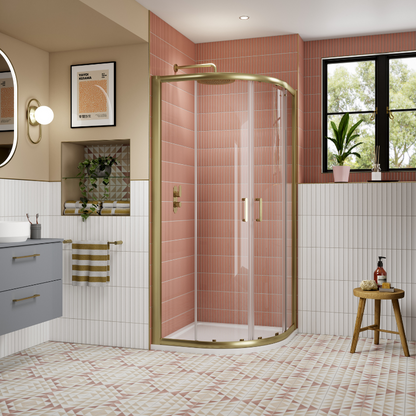 Nuie Lucie Quadrant Shower Door (2 sizes, 3 colours) - Brand New Bathrooms