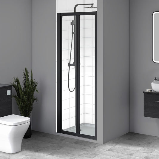 Brand New Bathrooms 6mm Bifold Shower Door (4 sizes, Matt Black) - Brand New Bathrooms