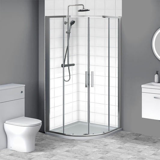 Brand New Bathrooms 6mm Quadrant Shower Enclosure (3 sizes, Chrome) - Brand New Bathrooms