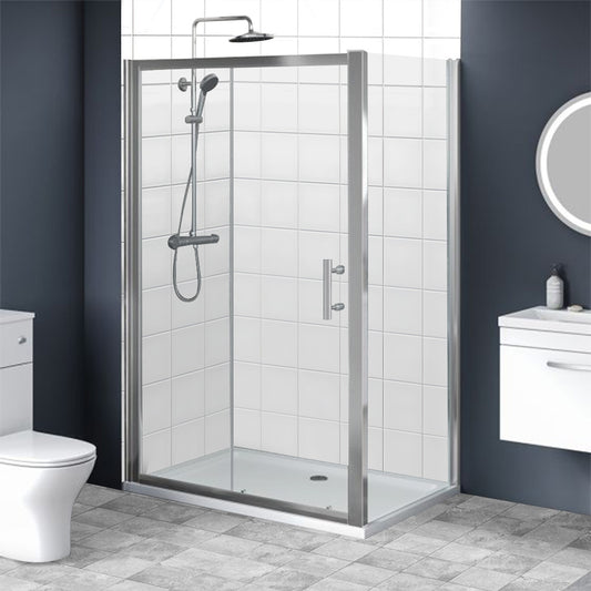 Brand New Bathrooms 6mm Single Sliding Shower Door (9 sizes, Chrome) - Brand New Bathrooms