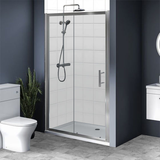 Brand New Bathrooms 8mm Single Sliding Shower Door (8 sizes, Chrome) - Brand New Bathrooms