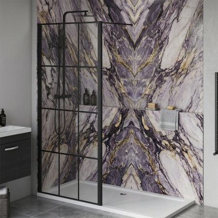 Brand New Bathrooms 8mm Black/Matrix Wetroom Panels (4 sizes, Black) - Brand New Bathrooms