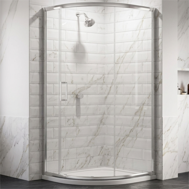 Brand New Bathrooms 8mm Single Door Quadrant Shower Enclosure (2 sizes, Chrome) - Brand New Bathrooms