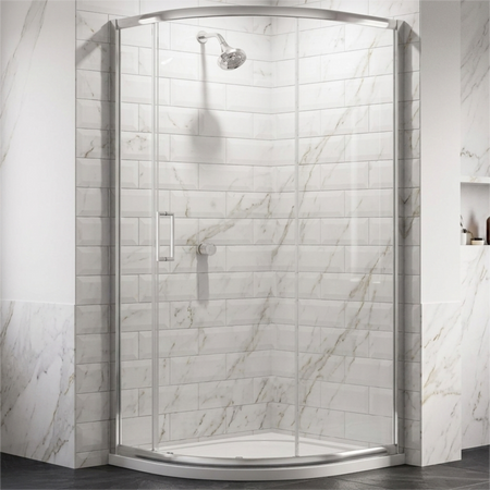 Brand New Bathrooms 8mm Single Door Quadrant Shower Enclosure (2 sizes, Chrome) - Brand New Bathrooms