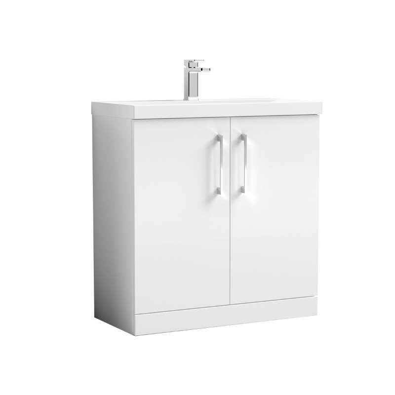 Nuie Arno Floor Standing 2-Door Vanity & Thin-Edge Basin (1 size, 9 colours) - Brand New Bathrooms