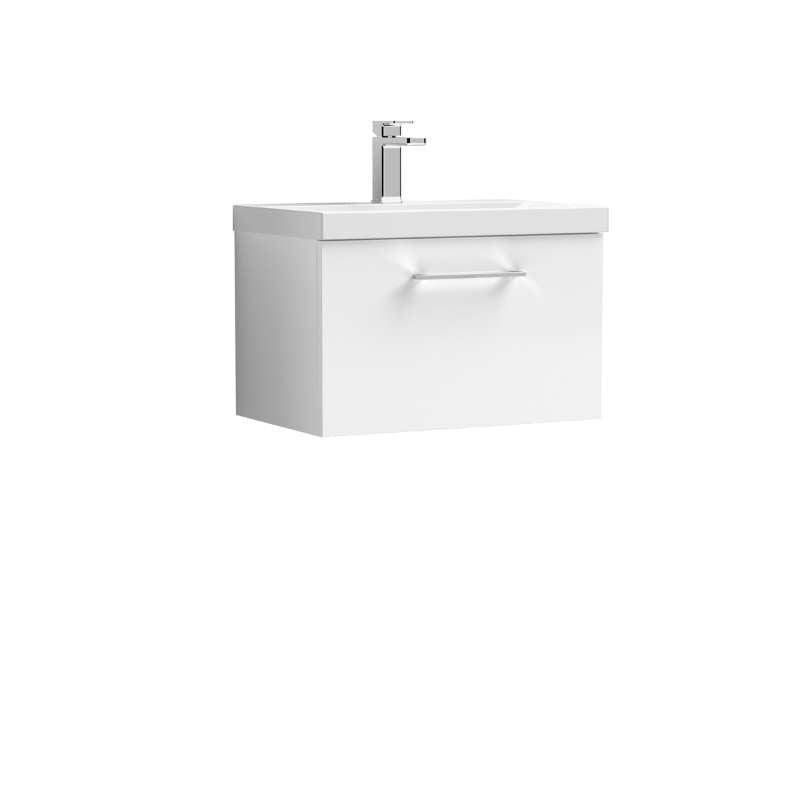 Nuie Arno Wall Hung 1 Drawer Vanity & Basin 3 (1 size, 9 colours) - Brand New Bathrooms
