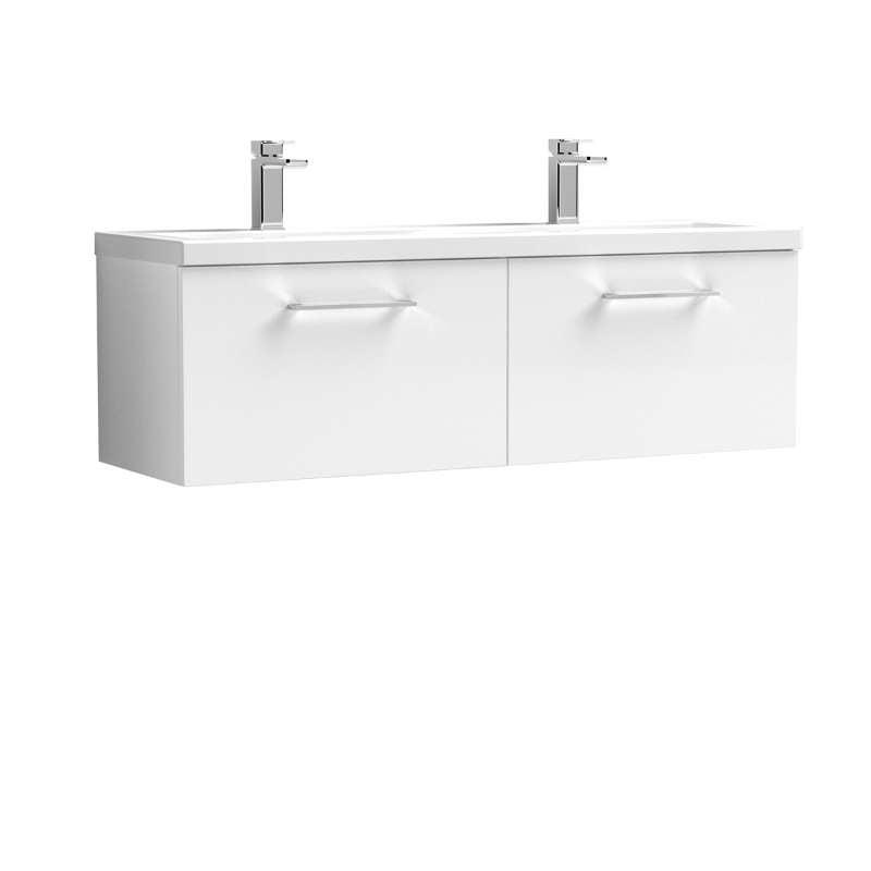 Nuie Arno Wall Hung 2-Drawer Vanity & Double Basin (1 size, 9 colours) - Brand New Bathrooms