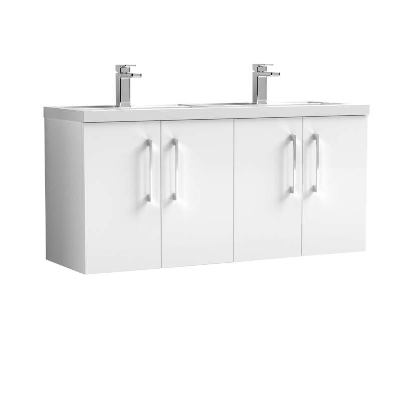 Nuie Arno Wall Hung 4-Door Vanity & Double Basin (2 sizes, 8 colours) - Brand New Bathrooms