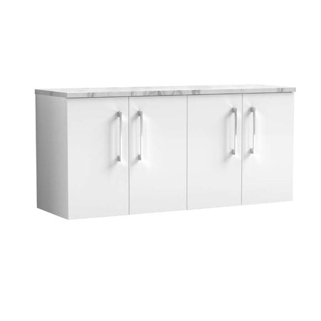 Nuie Arno Wall Hung 4-Door Vanity & Laminate Worktop (1 size, 8 colours) - Brand New Bathrooms