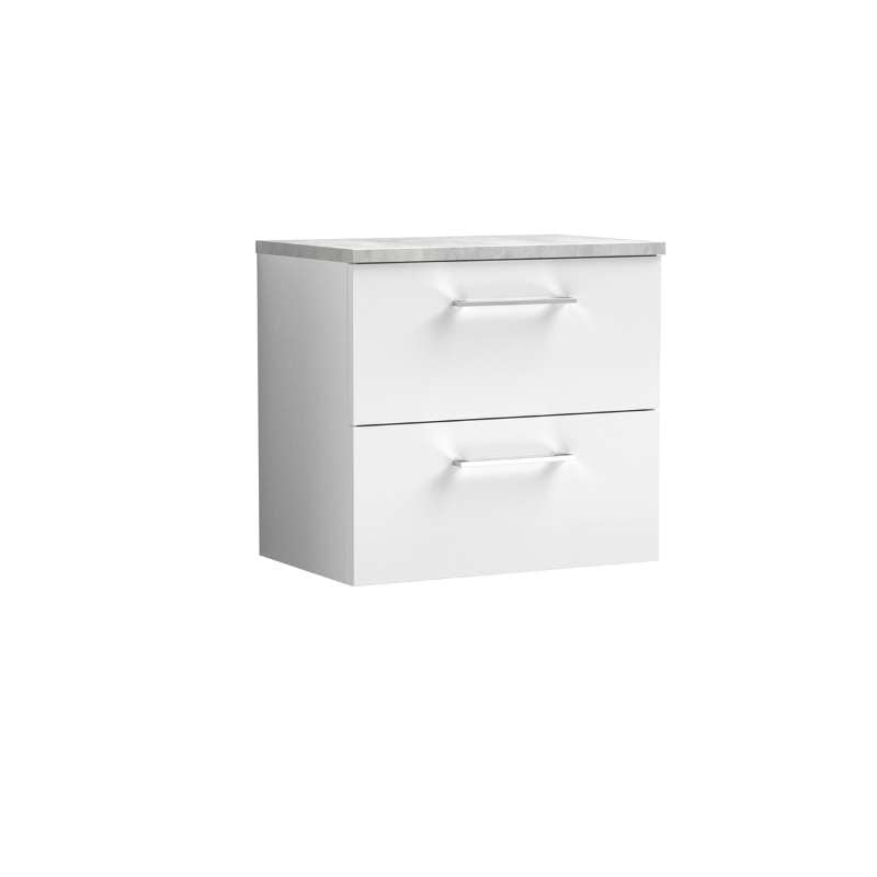 Nuie Arno Wall Hung 2-Drawer Vanity & Laminate (1 size, 2 styles, Gloss White) - Brand New Bathrooms