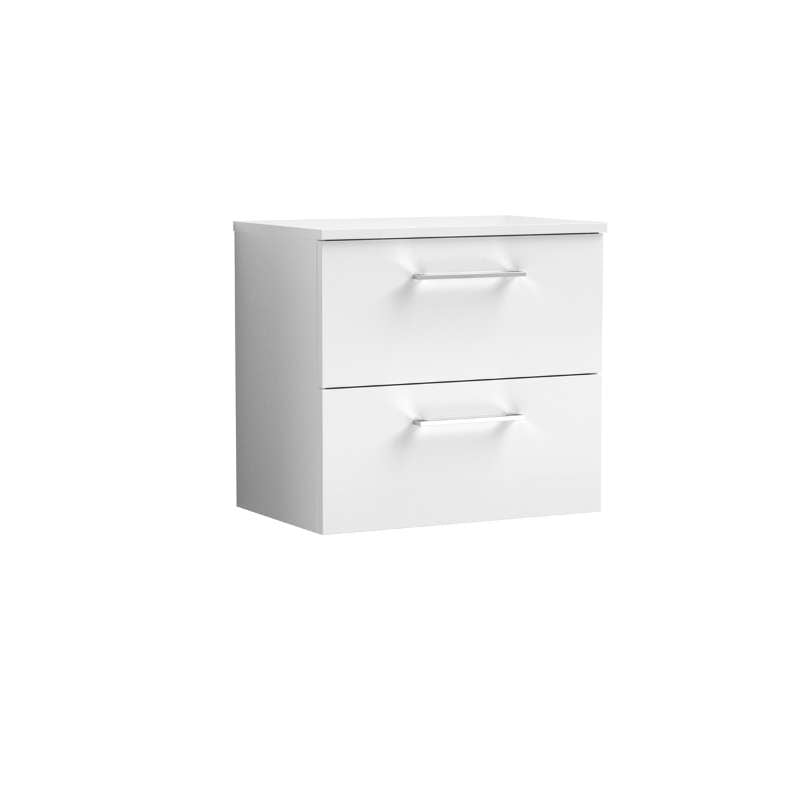 Nuie Arno Wall Hung 2-Drawer Vanity & Worktop (1 size, 9 colours) - Brand New Bathrooms