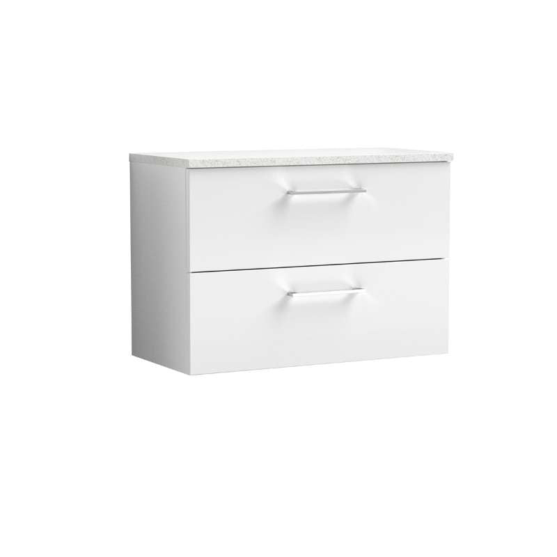 Nuie Arno Wall Hung 2 Drawer Vanity & Worktop (1 size, 9 colours) - Brand New Bathrooms