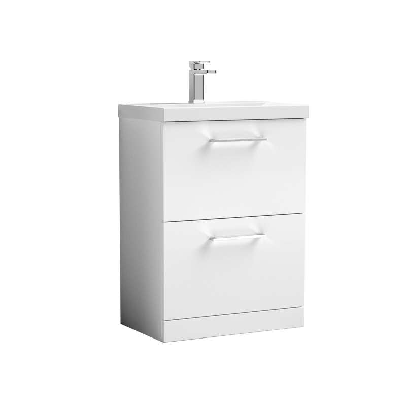 Nuie Arno Floor Standing 2-Drawer Vanity & Thin-Edge Basin (1 size, 9 colours) - Brand New Bathrooms