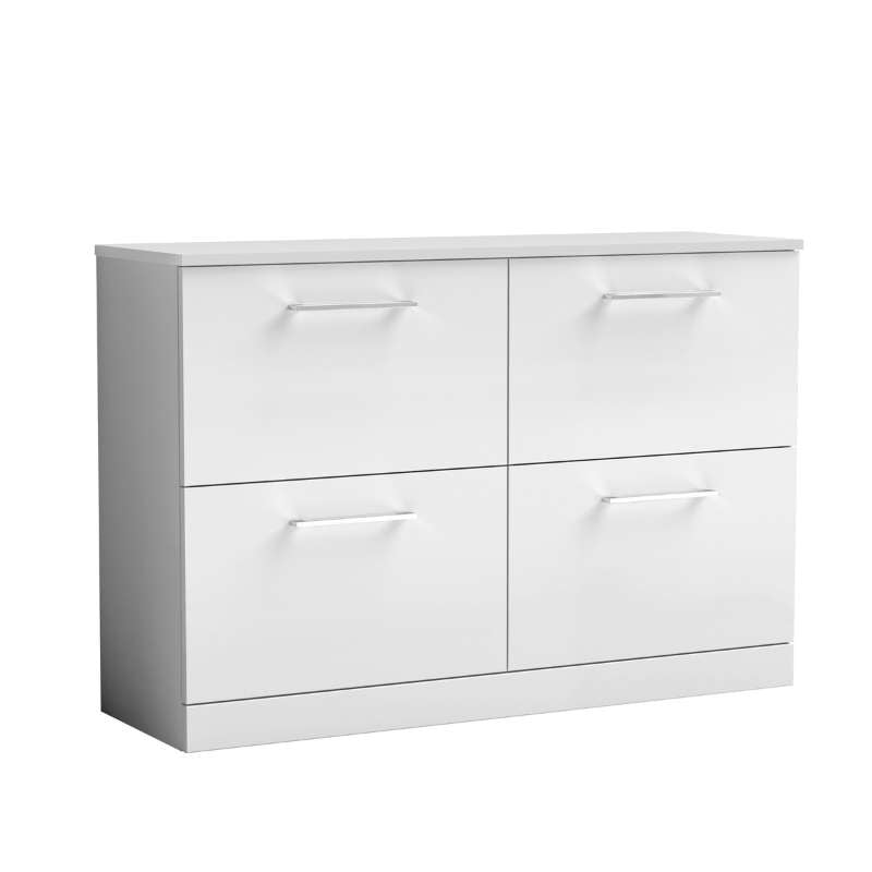 Nuie Arno Floor Standing 4 Drawer Vanity & Worktop (1 size, 9 colours) - Brand New Bathrooms