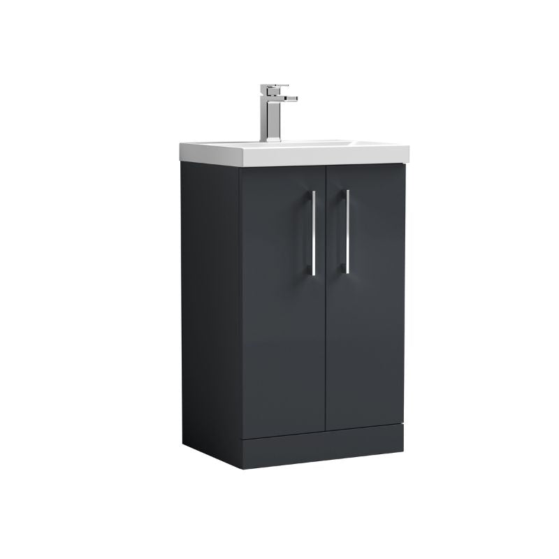 Nuie Arno Floor Standing 2-Door Vanity & Thin-Edge Basin (1 size, 9 colours) - Brand New Bathrooms