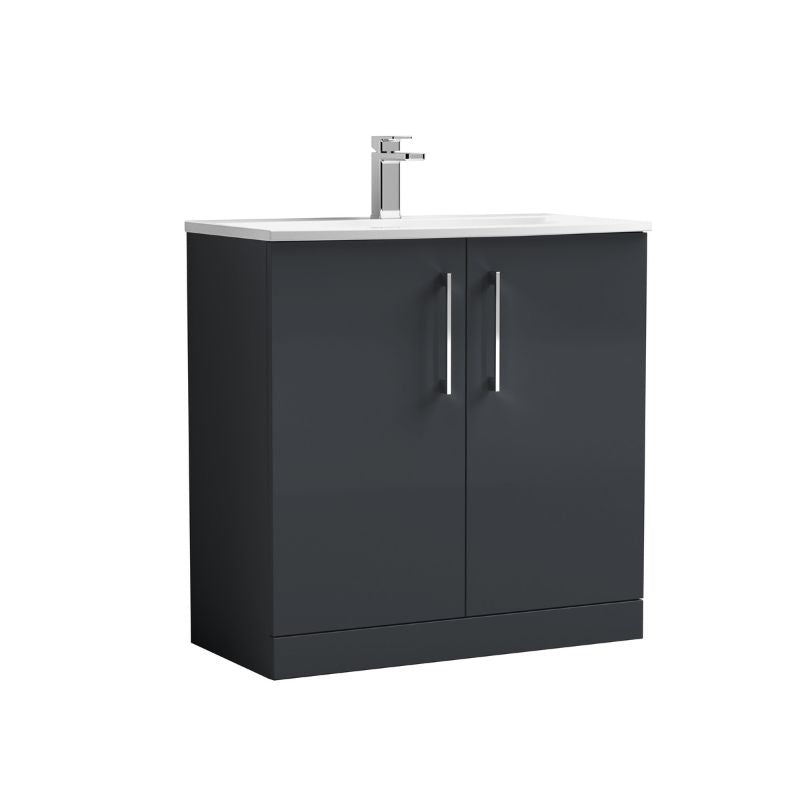 Nuie Arno Floor Standing 2-Door Vanity & Curved Basin (1 size, 9 colours) - Brand New Bathrooms