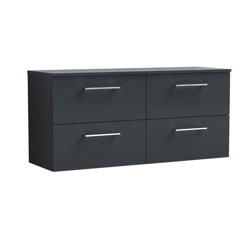 Nuie Arno Wall Hung 4 Drawer Vanity & Worktop (1 size, 9 colours) - Brand New Bathrooms