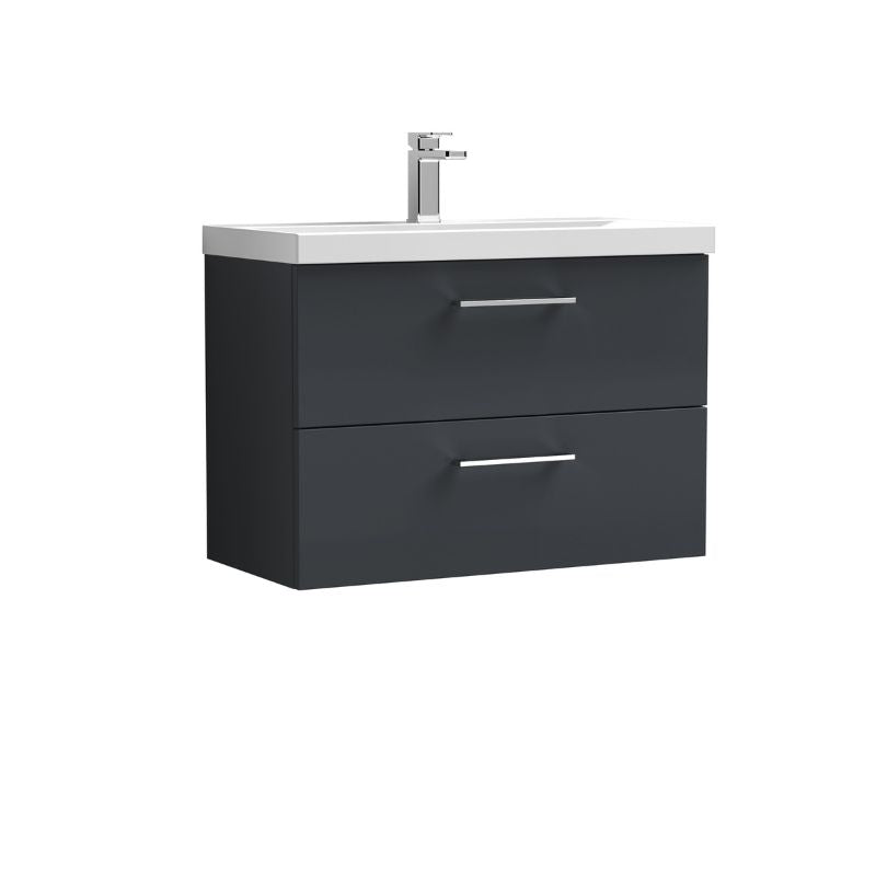 Nuie Arno Wall Hung 2 Drawer Vanity & Basin 3 (1 size, 9 colours) - Brand New Bathrooms