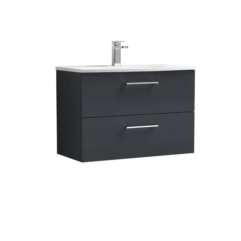 Nuie Arno Wall Hung 2 Drawer Vanity & Basin 4 (1 size, 9 colours) - Brand New Bathrooms
