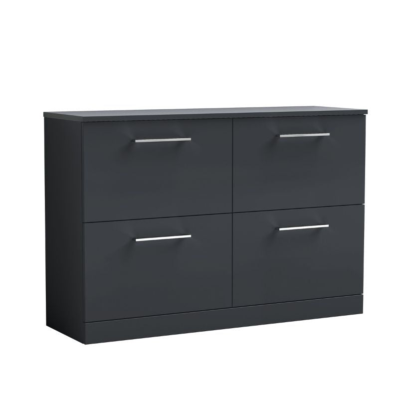 Nuie Arno Floor Standing 4 Drawer Vanity & Worktop (1 size, 9 colours) - Brand New Bathrooms