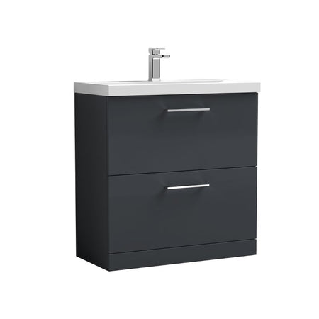 Nuie Arno Floor Standing Double Drawer 800mm Vanity & Mid-Edge Basin (1 size, 9 colours) - Brand New Bathrooms