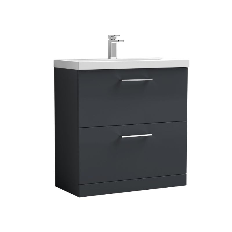 Nuie Arno Floor Standing 2 Drawer Vanity & Basin 4 (1 size, 9 colours) - Brand New Bathrooms