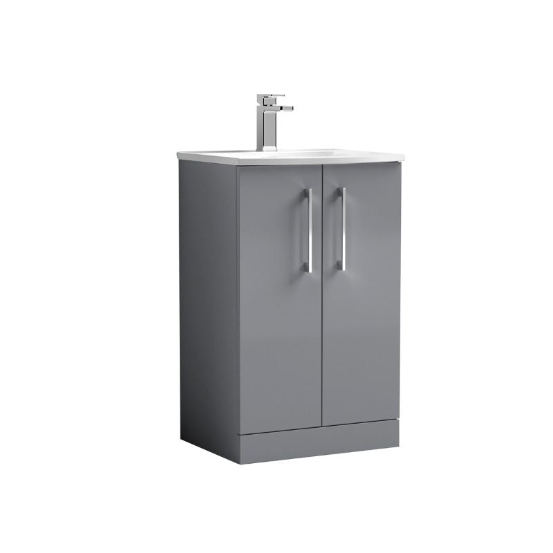 Nuie Arno Floor Standing 2-Door Vanity & Curved Basin (1 size, 9 colours) - Brand New Bathrooms
