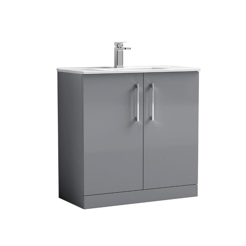 Nuie Arno Floor Standing 2-Door Vanity & Minimalist Basin (1 size, 9 colours) - Brand New Bathrooms