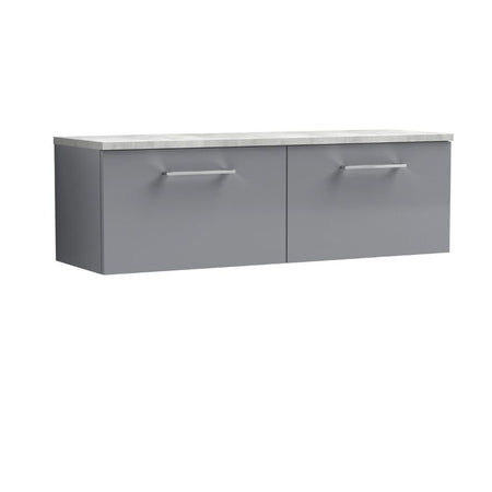 Nuie Arno Wall Hung 2-Drawer Vanity & Laminate Worktop (1 size, 8 colours) - Brand New Bathrooms