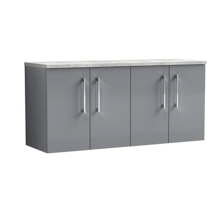 Nuie Arno Wall Hung 4-Door Vanity & Laminate Worktop (1 size, 8 colours) - Brand New Bathrooms