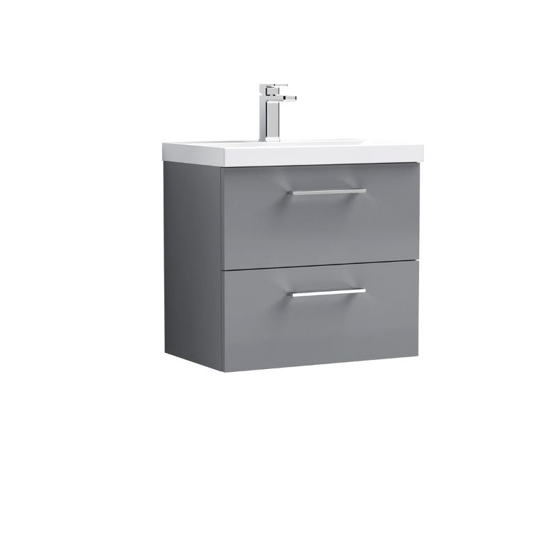 Nuie Arno Wall Hung 2 Drawer Vanity & Basin 1 (1 size, 9 colours) - Brand New Bathrooms