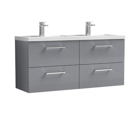 Nuie Arno Wall Hung 4 Drawer Vanity & Double Basin (1 size, 9 colours) - Brand New Bathrooms