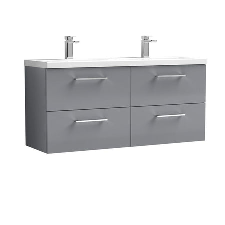 Nuie Arno Wall Hung 4 Drawer Vanity & Double Basin (1 size, 9 colours) - Brand New Bathrooms