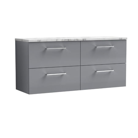 Nuie Arno Wall Hung 4-Drawer Vanity & Laminate Worktop (1 size, 8 colours) - Brand New Bathrooms