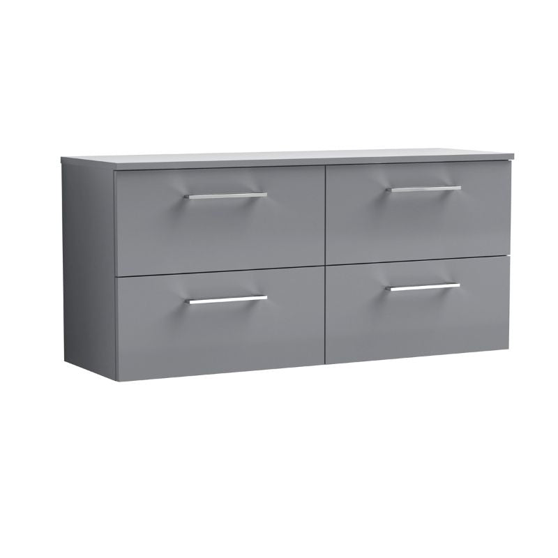 Nuie Arno Wall Hung 4 Drawer Vanity & Worktop (1 size, 9 colours) - Brand New Bathrooms