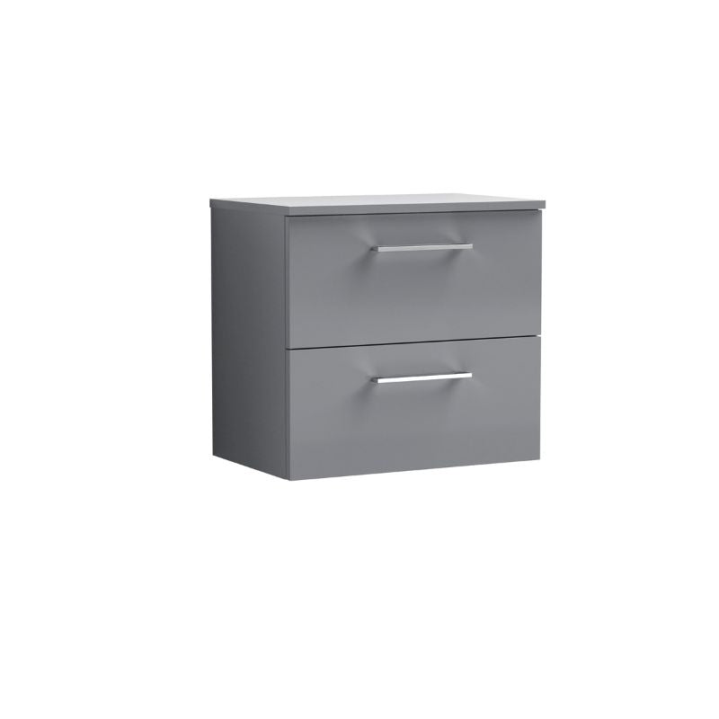 Nuie Arno Wall Hung 2-Drawer Vanity & Worktop (1 size, 9 colours) - Brand New Bathrooms