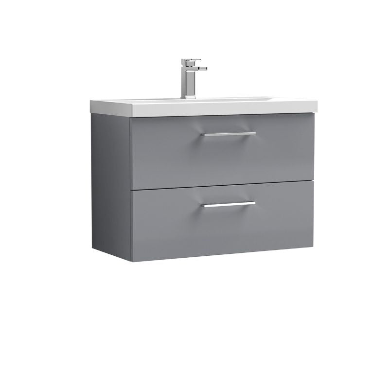 Nuie Arno Wall Hung 2 Drawer Vanity & Basin 1 (1 size, 9 colours) - Brand New Bathrooms