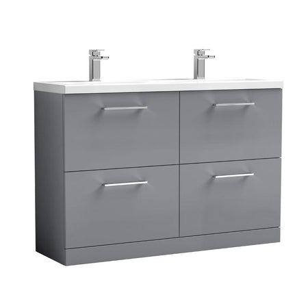 Nuie Arno Floor Standing 4 Drawer Vanity & Double Basin 2 (1 size, 9 colours) - Brand New Bathrooms