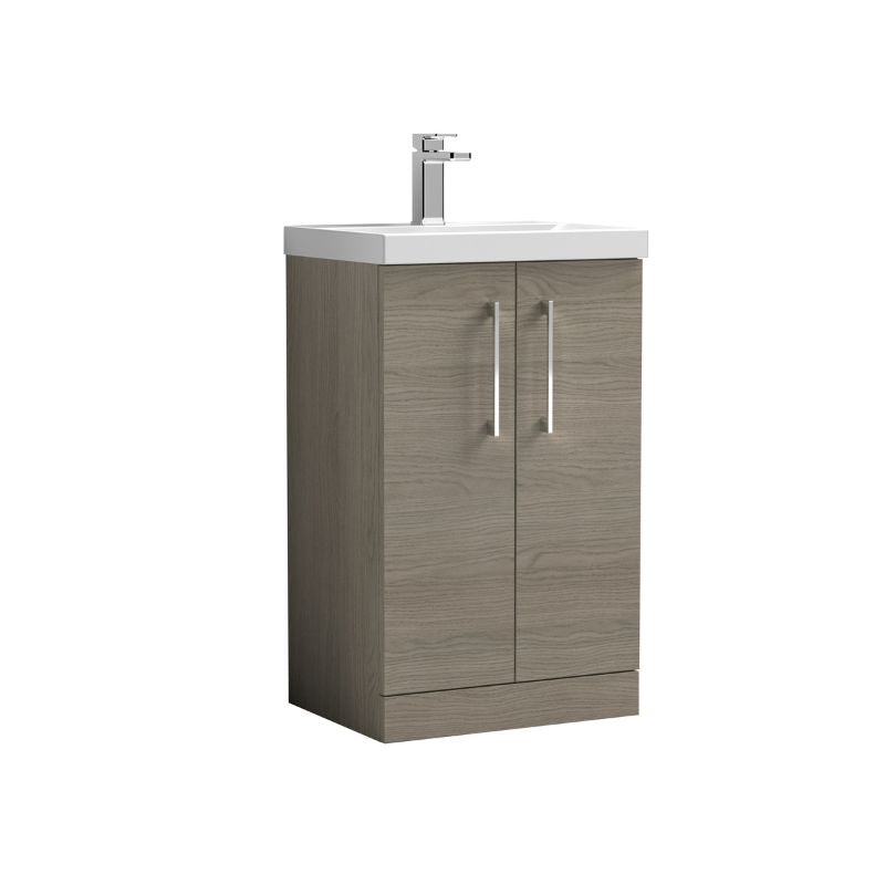 Nuie Arno Floor Standing 2-Door Vanity & Thin-Edge Basin (1 size, 9 colours) - Brand New Bathrooms
