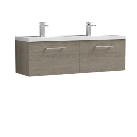 Nuie Arno Wall Hung 2 Drawer Vanity & Double Basin (1 size, 9 colours) - Brand New Bathrooms