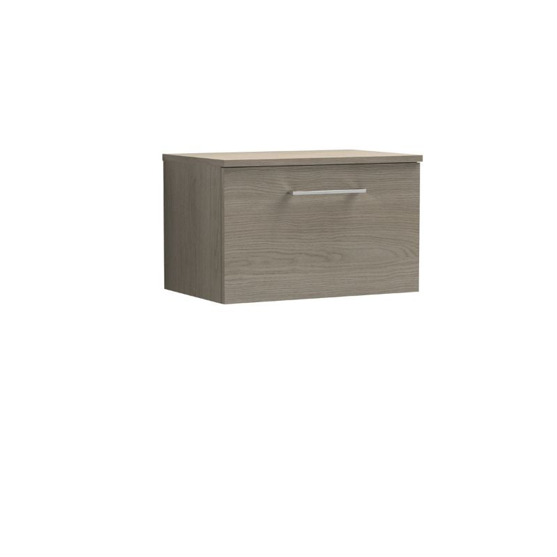 Nuie Arno Wall Hung 1-Drawer Vanity & Worktop (1 size, 9 colours) - Brand New Bathrooms