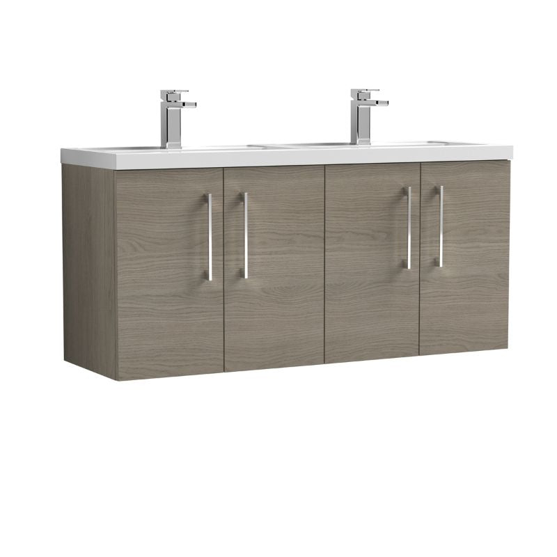 Nuie Arno Wall Hung 4-Door Vanity & Double Basin (2 sizes, 8 colours) - Brand New Bathrooms