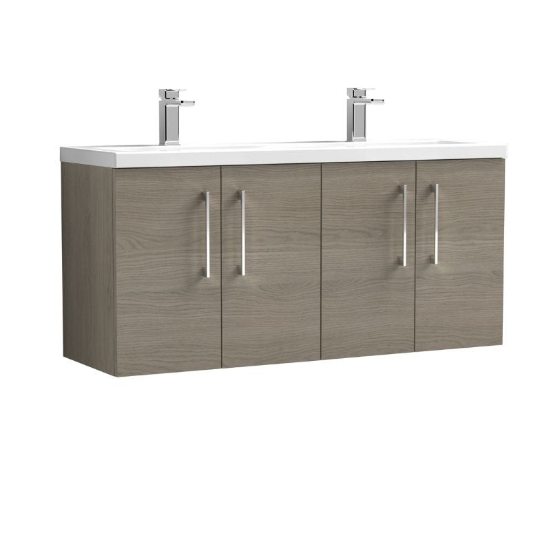 Nuie Arno Wall Hung 4-Door Vanity & Double Basin (2 sizes, 8 colours) - Brand New Bathrooms